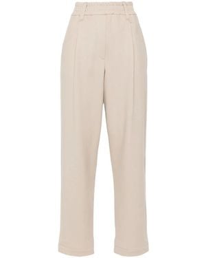 Brunello Cucinelli Cropped Tapered Track Trousers - Natural