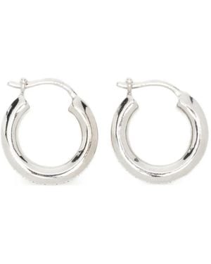Versace Greca Hoop Earrings - White