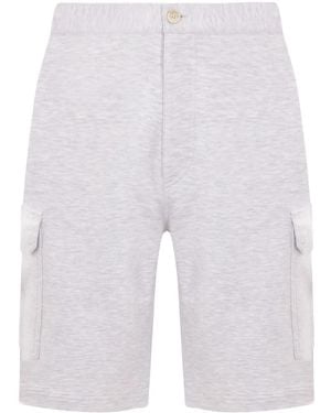 Brunello Cucinelli Short cargo in jersey grigio chiaro - Blu