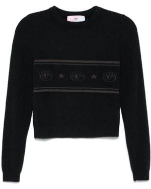 Chiara Ferragni Eyelike-Motif Sweater - Black