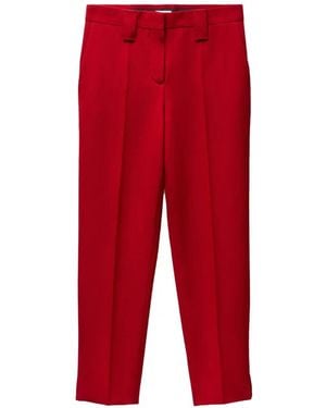 Versace Grain-De-Poudre Wool Trousers - Rot