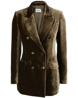 P.A.R.O.S.H. Blazer Con Doble Botonadura Y Textura De Terciopelo - Marrón
