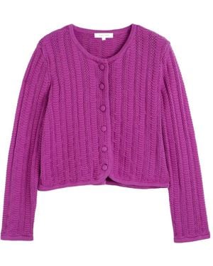 Chinti & Parker Crochet Cardigan - Purple