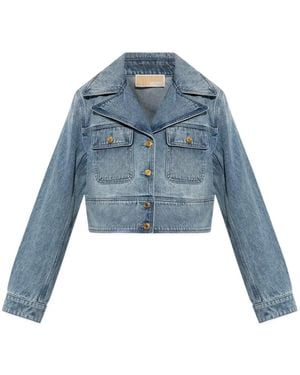 MICHAEL Michael Kors Button Cropped Jacket - Blue
