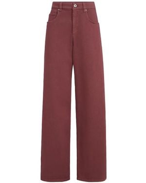 Brunello Cucinelli Jeanshose Mit Monili - Rot