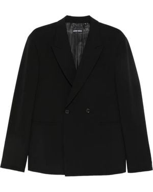 Antony Morato Double-Breasted Peak-Lapels Blazer - Black