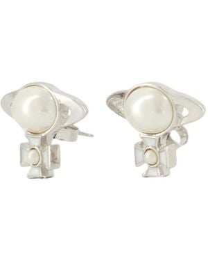 Vivienne Westwood Gaby Orb Pearl Earrings - White