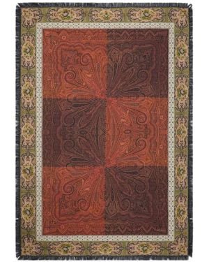 Pierre Louis Mascia Alopie Paisley-Print Fringed Scarf - Brown