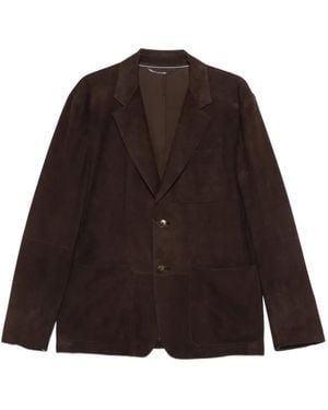 Canali Button Suede Blazer - Brown
