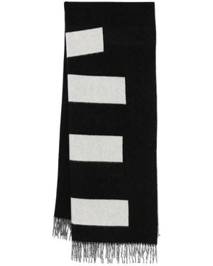 Etudes Studio Stripe-Pattern Fringed Scarf - Black