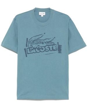 Lacoste T-Shirt Mit Logo-Print - Blau