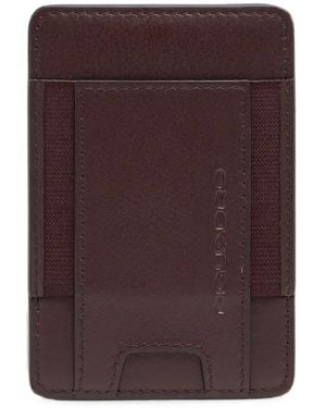 Piquadro Logo-Engraved Leather Cardholder - Purple
