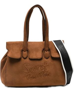 Secret Pon-pon Medium Monica Tote Bag - Brown