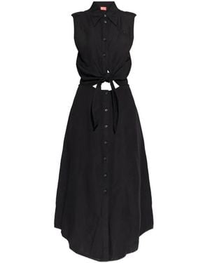 DIESEL Button-Tie Dress - Black