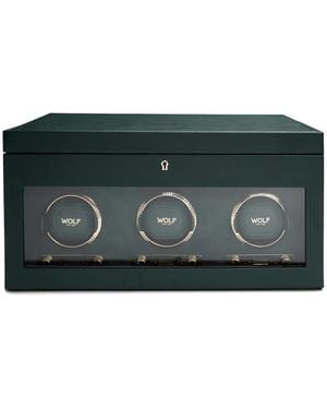 Wolf British Racing Triple Watch Winder - Green