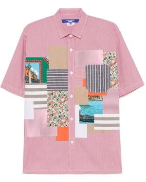 Junya Watanabe Patchwork-Panel Gingham Shirt - Pink