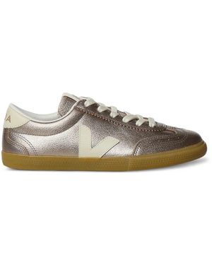 Veja Baskets Volley À Effet Métallisé En Cuir - Metallic