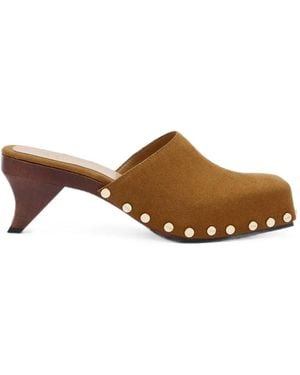Ganni June Mules Mit Nieten - Braun
