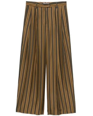 Alberto Biani Vertical-Stripe Pants - Natural