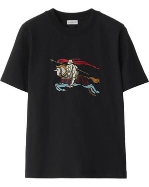 Burberry Besticktes T-Shirt - Schwarz
