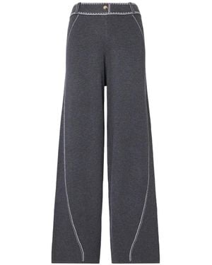 Liu Jo Pants With Contrast Stitching - Grey