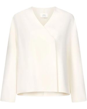 Loulou de Saison Maara Asymmetric V-Neck Jacket - White