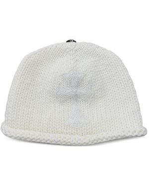 Chrome Hearts Beaded Cross Beanie Hat - White