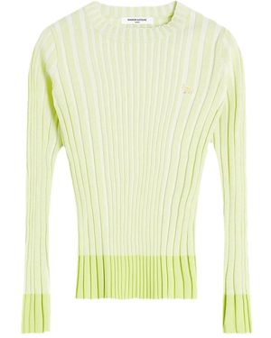 Maison Kitsuné Striped Logo Knitwear - Yellow