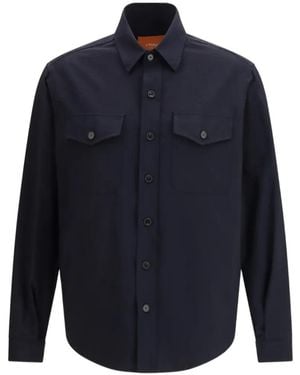 Cruna Buttoned Patch Pocket Shirt - Blue