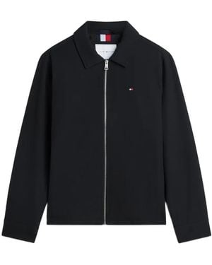 Tommy Hilfiger Logo-Patch Zip-Up Jacket - Black