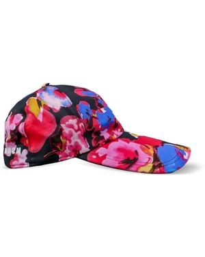 MSGM Gorra Con Motivo Floral - Rosa