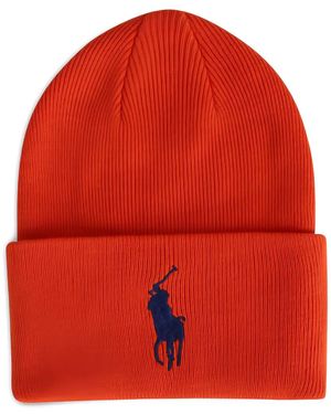 Polo Ralph Lauren Big Pony Cuff Beanie Hat - Red