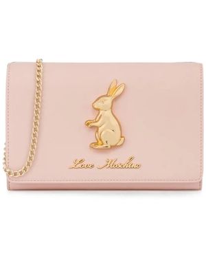 Love Moschino Rabbit-Plaque Shoulder Bag - Pink