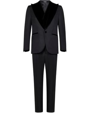 Franzese Collection Velvet-Lapels Suit - Black