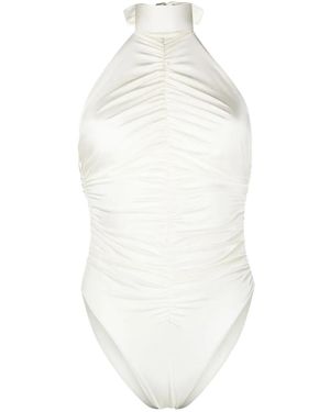 Noire Swimwear Maillot De Bain Froncé - Blanc