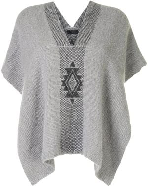 Voz Estrella Knitted Poncho - Grey