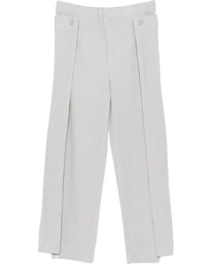 Homme Plissé Issey Miyake Motion Blur Pleated Trousers - White