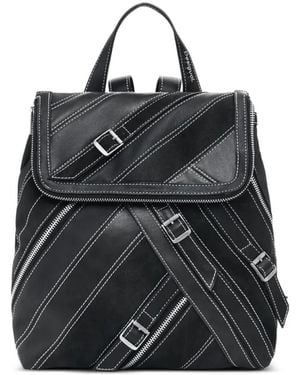 Desigual Contrast-Stitch Buckle-Detail Backpack - Black