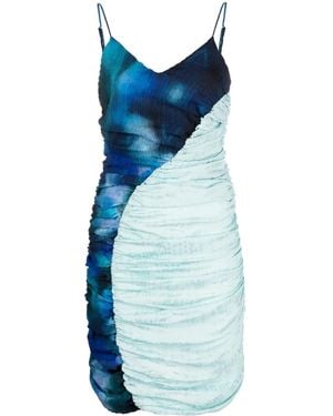 Ahluwalia Vestido Solanges corto fruncido - Azul