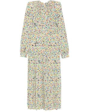 Valentino Garavani Logo-Print Ruched-Collar Dress - White
