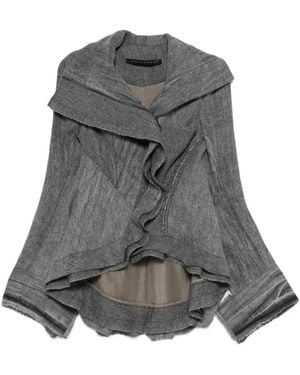 Yehuafan Chaqueta Con Volantes - Gris