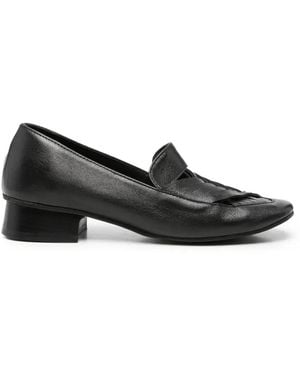 Kudeta Interwoven-Strap Leather Loafers - Black