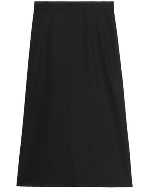 Balenciaga A-Line Flared Wool Skirt - Black