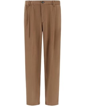 Herno Pleated Trousers - Brown