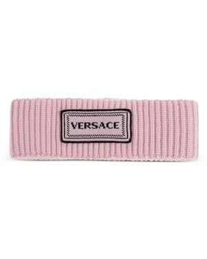 Versace Ribbed Patch Headband - Pink