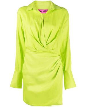 GAUGE81 Naha Draped Mini Shirt Dress - Green