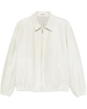 AURALEE Calf-Hair Zip-Up Blouson - White