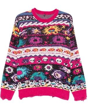 R13 Pull À Motif Jacquard - Red