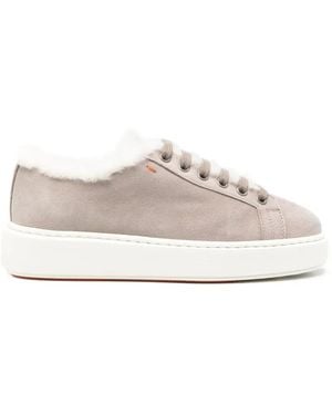 Santoni Round Toe Sneakers - White