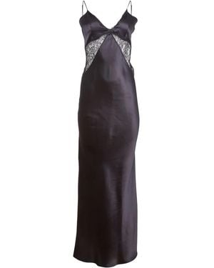 Fleur du Mal Maxikleid Aus Seide Mit Spitze - Lila